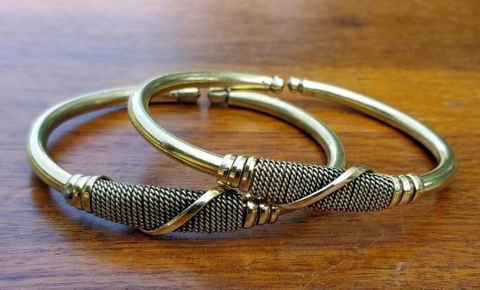 Tribe Vibe Yellow Brass African Bracelet Bangle Cuff Unmade Creations